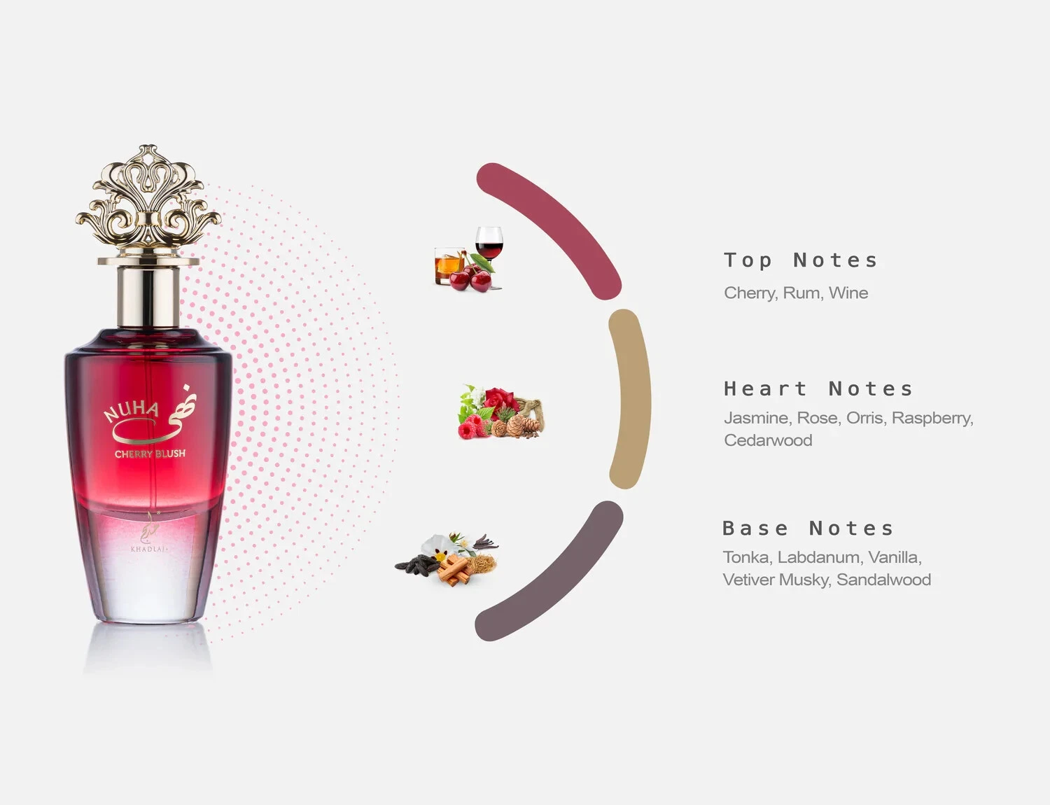 Khadlaj Nuha Cherry Blush EDP Parfum By Khadlaj 2.87 Oz
