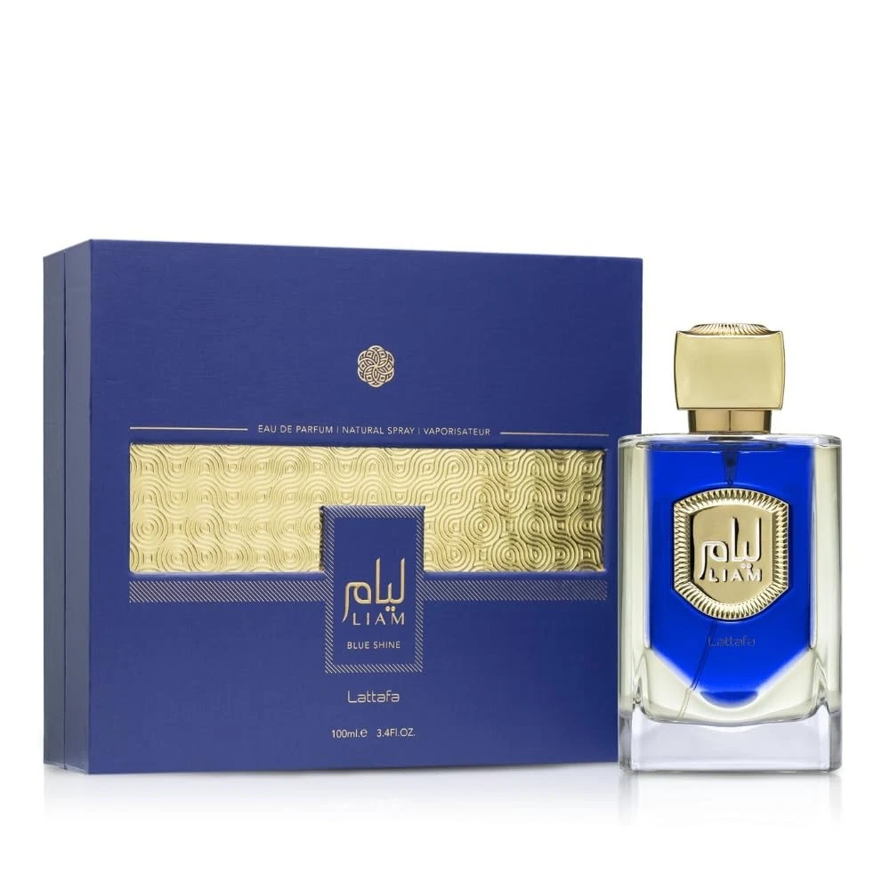 Lattafa Liam Blue Shine Eau de Parfum Spray for Unisex, 3.4 Ounce