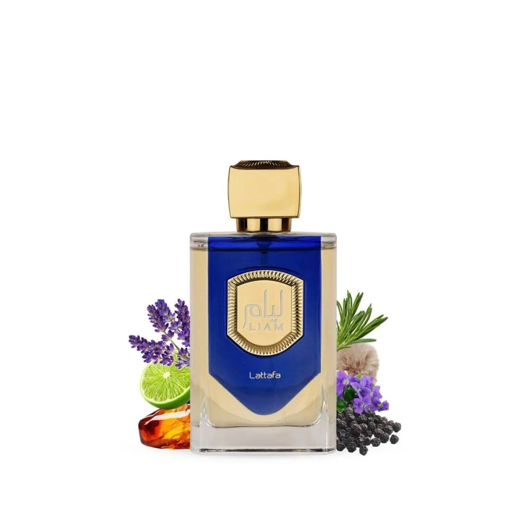 Lattafa Liam Blue Shine Eau de Parfum Spray for Unisex, 3.4 Ounce