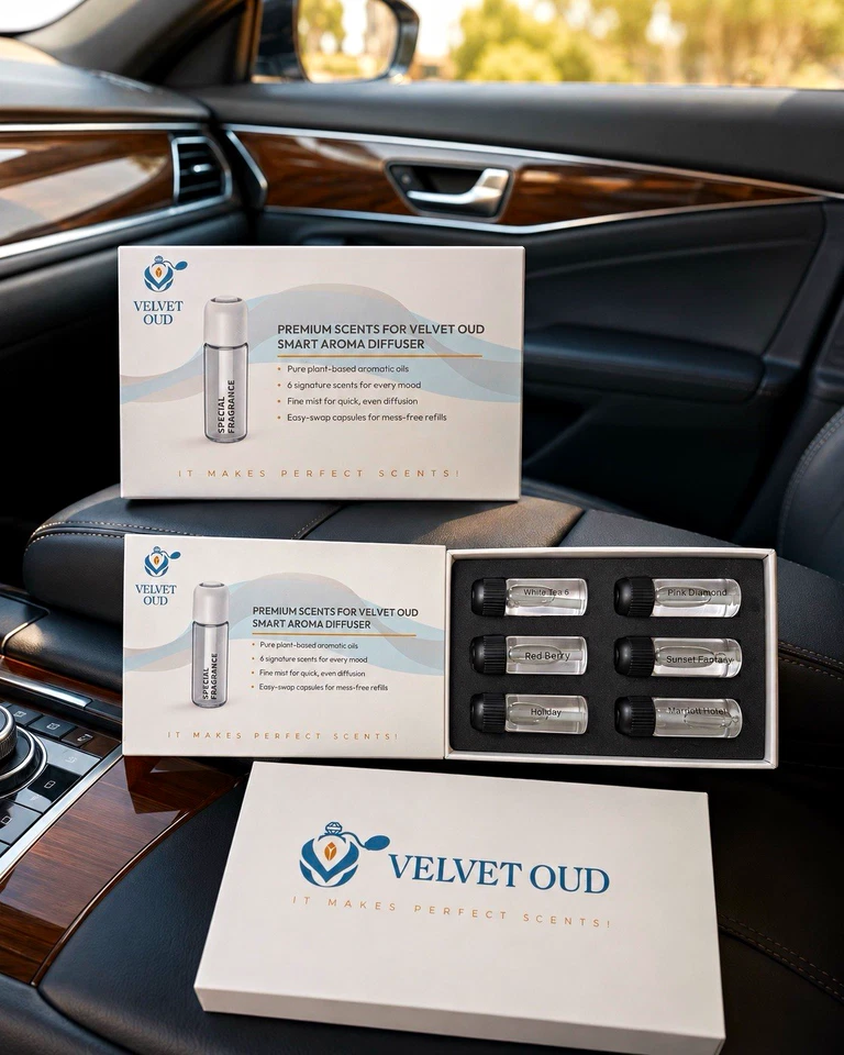 Ultrasonic Smart Car Diffuser Refill Kit 6 pics