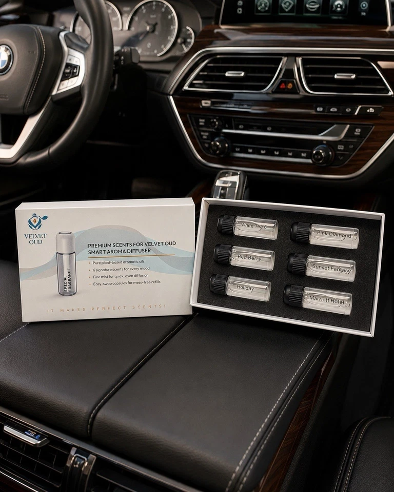 Ultrasonic Smart Car Diffuser Refill Kit 6 pics